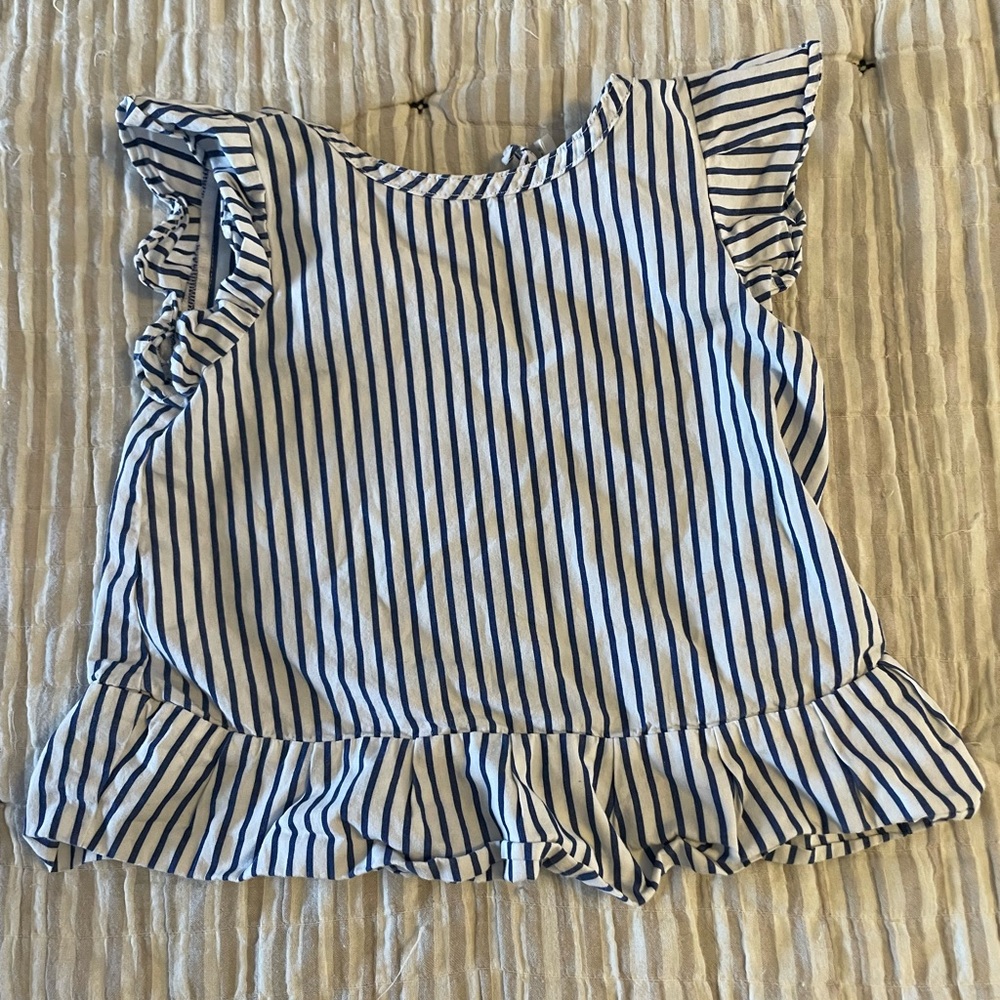 JCREW Crewcuts toddler white and navy striped top. Size 2